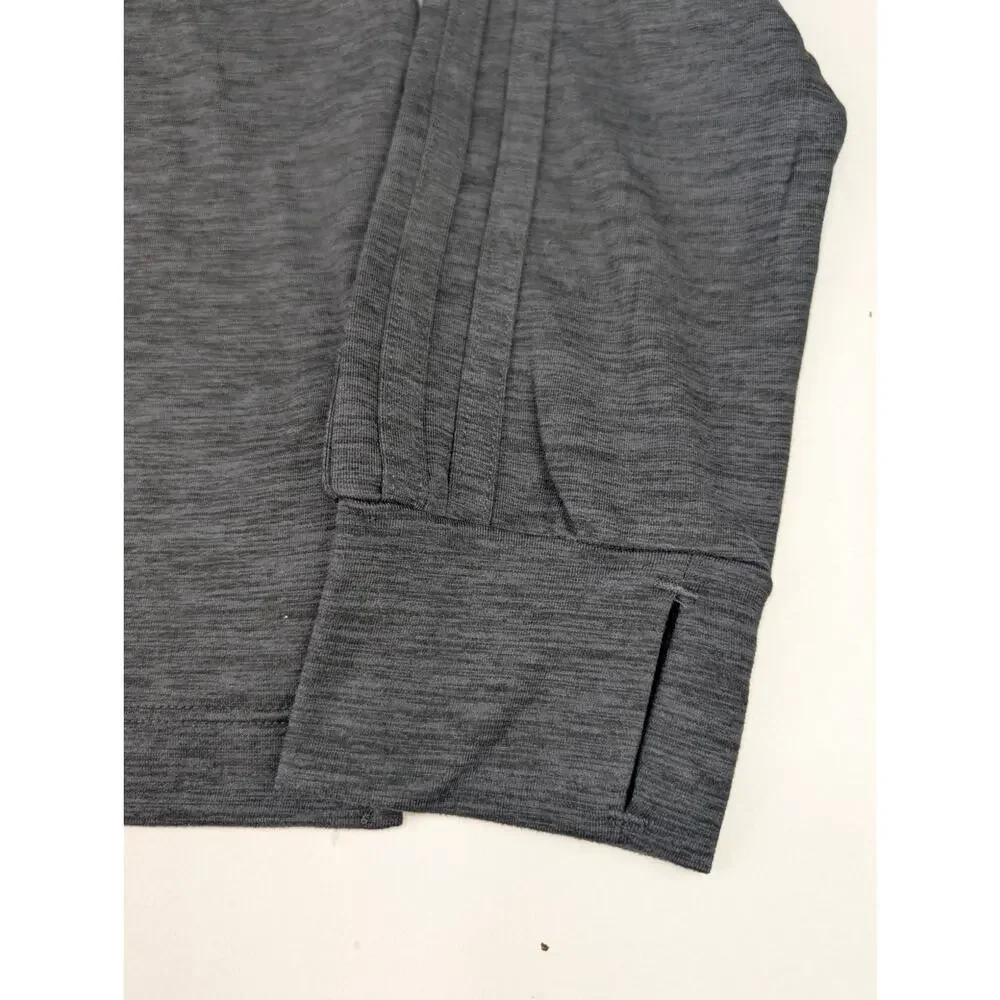 Adidas Girls Small Black Melange 3 Stripe Joggers & Long Sleeve Training Tee Set